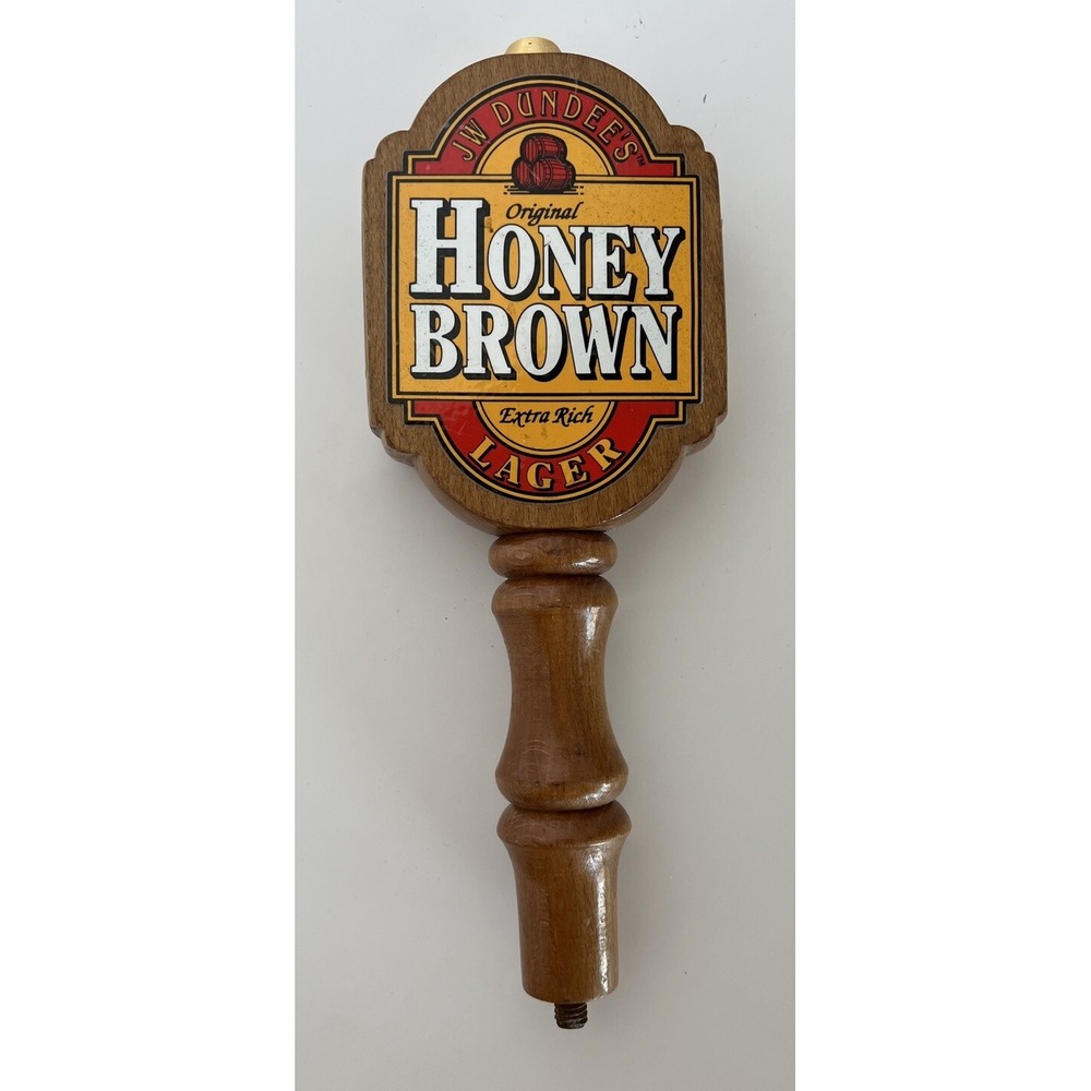 Vintage Draught Beer Wooden Pull Handle JW‎ Dundee's Honey Brown Lager